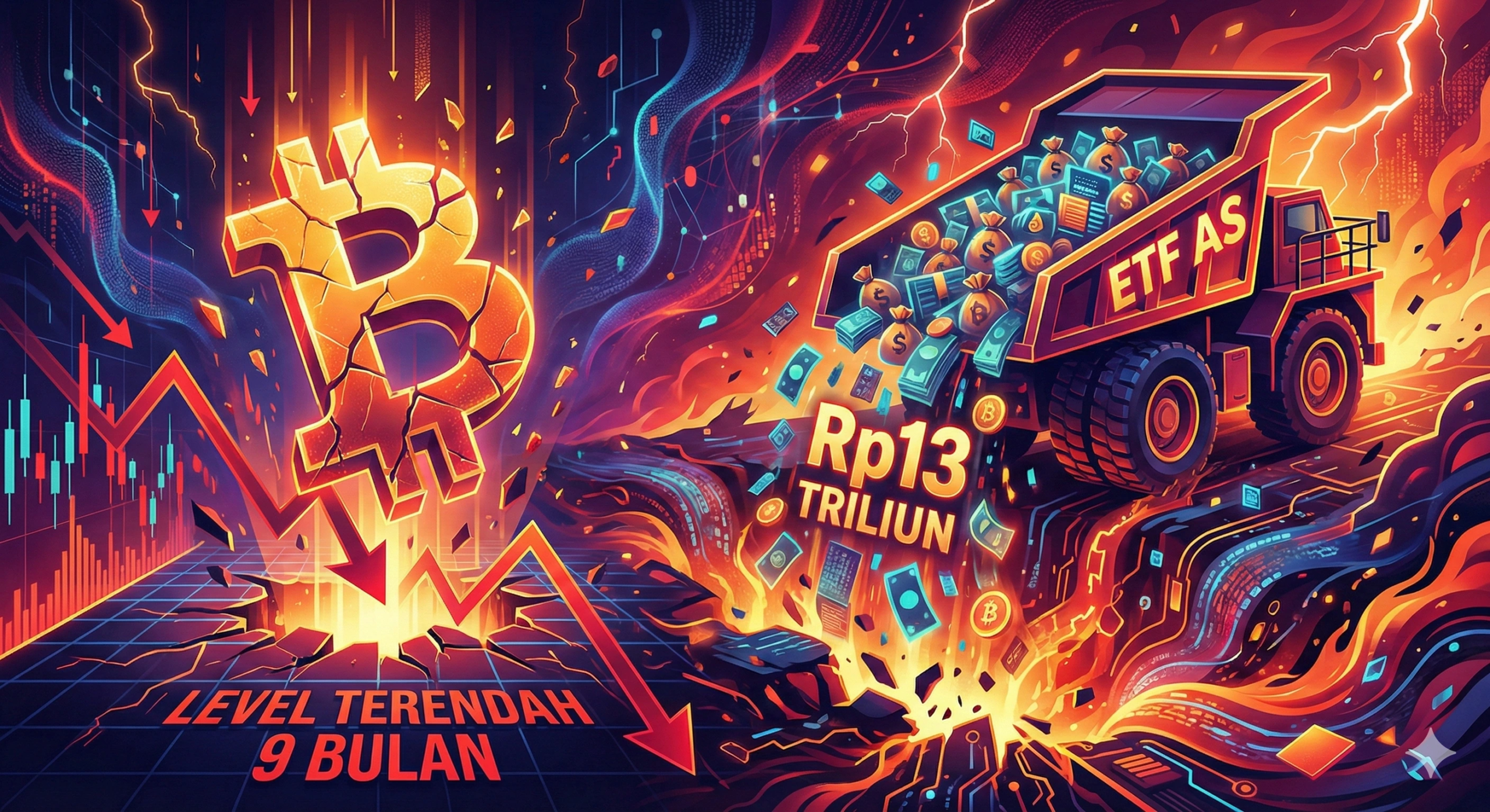 Harga Bitcoin Anjlok ke Level Terendah 9 Bulan, ETF AS "Buang Barang" Rp13 Triliun!