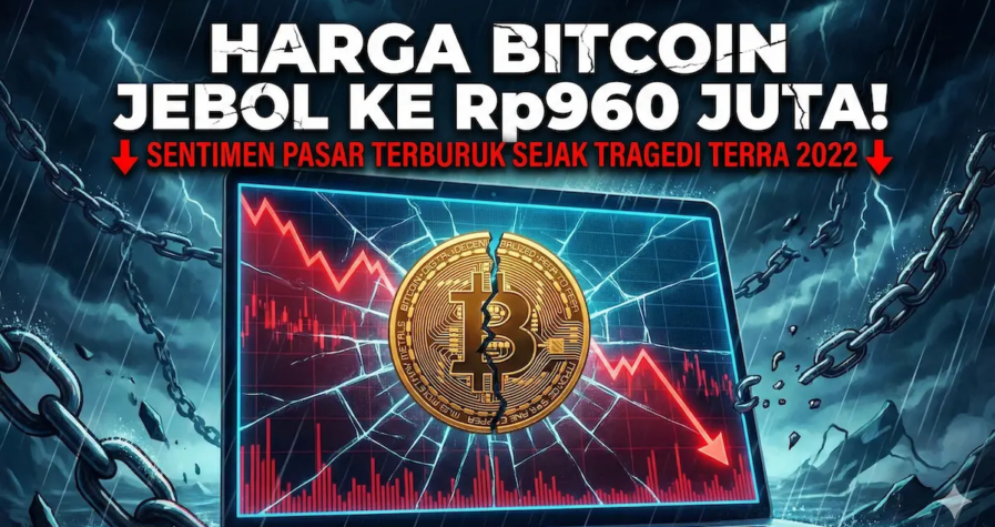 Harga Bitcoin Jebol ke Rp960 Juta! Sentimen Pasar Terburuk Sejak Tragedi Terra 2022
