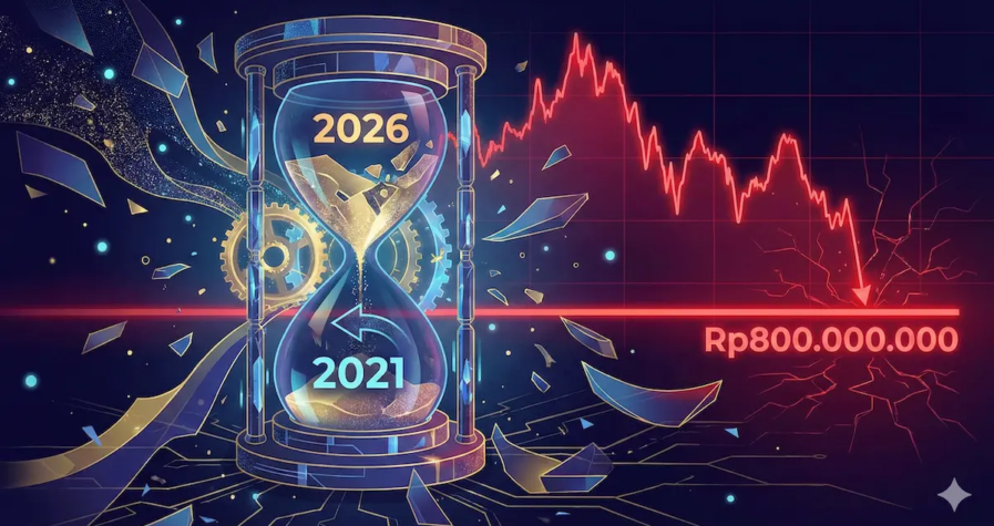 Penurunan harga bitcoin yang signifikan hingga menyentuh level harga tahun 2021 di kisaran 800 juta rupiah