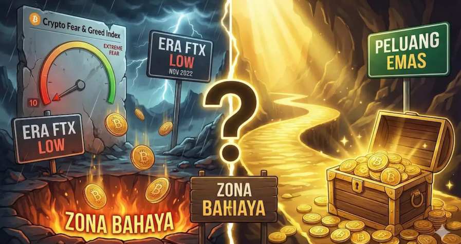 Indikator "Ketakutan" Pasar Sentuh Level Terendah Era FTX! Harga Bitcoin di Zona Bahaya atau Peluang Emas?