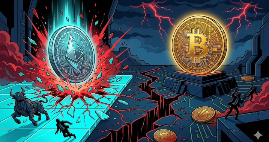 Ethereum Jebol ke Bawah Rp33,9 Juta, Akankah Badai Altcoin Ini Menyeret Jatuh Harga Bitcoin?