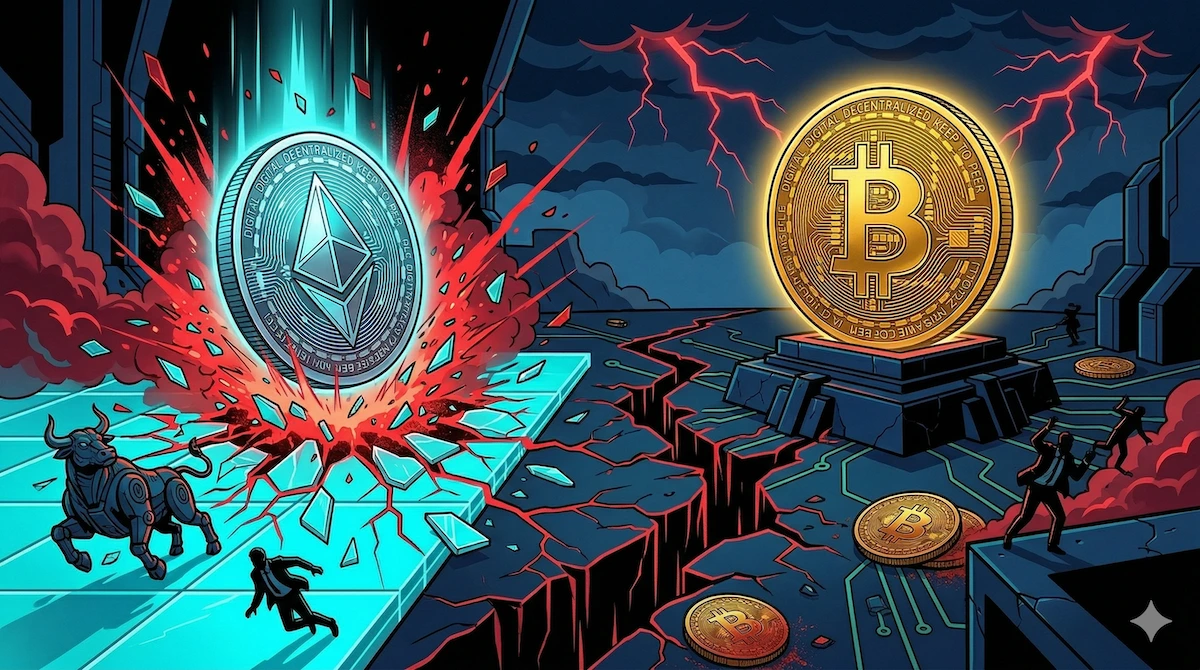 Ethereum Jebol ke Bawah Rp33,9 Juta, Akankah Badai Altcoin Ini Menyeret Jatuh Harga Bitcoin?