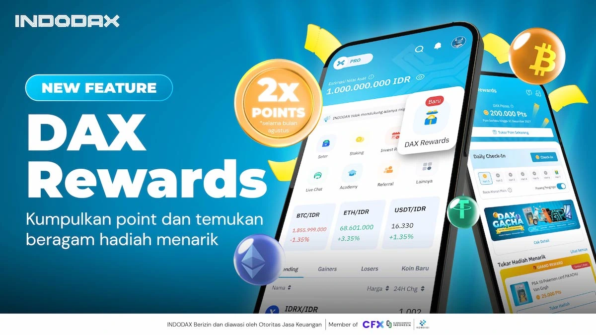INDODAX Rilis Fitur DAX Rewards: Hadirkan Gamifikasi dan Hadiah Mewah Sekaligus Dorong Literasi Kripto di Indonesia